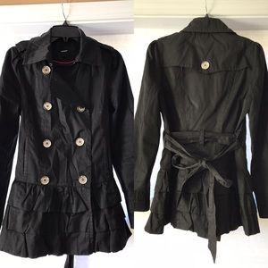 Express women’s ruffle trench coat